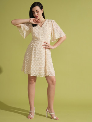 Globus Women A-line White Mini/Short Dress