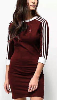Joggers Park Women Bodycon Maroon Above Knee/Mid Thigh Length Dress