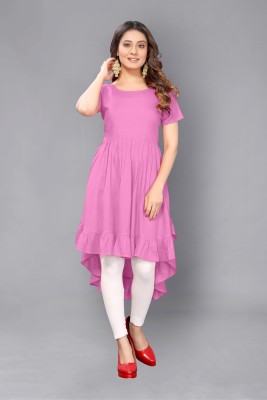 Fame Super Kitchen Wear Women High Low Pink Dress