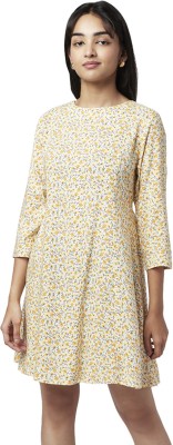 YU by Pantaloons Women Fit and Flare Yellow Dress