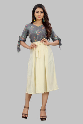 maruti fab Women A-line Multicolor Knee Length Dress