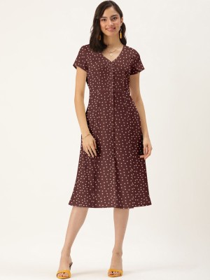 Dressberry Women A-line Maroon Dress