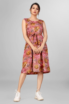 NE STYLE Women A-line Multicolor Knee Length Dress