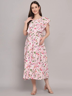 Dream Beauty Fashion Women Empire Waist Multicolor Below Knee Dress