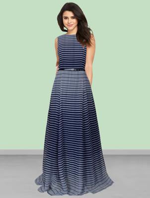 NAVYANKAA Women Gown Blue Maxi/Full Length Dress