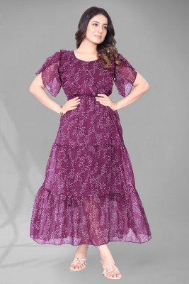 Rosasignora Women Maxi Purple Knee Length Dress