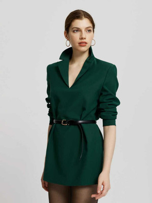 EUPHORIA WARDROBE Women A-line Dark Green Mini/Short Dress