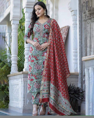 Kruti Sarees Printed Kurta, Trouser/Pant & Dupatta Set