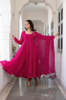 HouseOfCommon Women A-line Pink Maxi/Full Length Dress