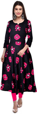 HouseOfCommon Women A-line Black Maxi/Full Length Dress
