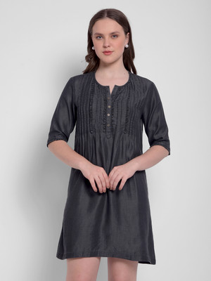NUMERO UNO Women A-line Grey Above Knee/Mid Thigh Length Dress