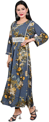 Gunjans Women Gown Grey Knee Length Dress