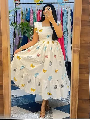 Appael Collect Women A-line Multicolor Midi/Calf Length Dress