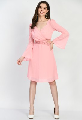 urban streetwear Women A-line Pink Dress