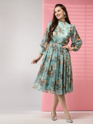 KASSUALLY Women Fit and Flare Multicolor Dress