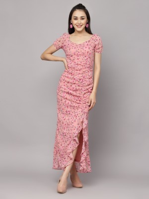 AAYU Women Maxi Pink Dress