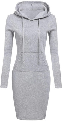 Joggers Park Women Bodycon Grey Above Knee/Mid Thigh Length Dress