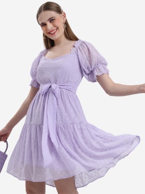 KETCH Women Skater Purple Dress