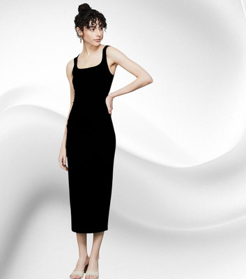 shoptowear Women Bodycon Black Above Knee/Mid Thigh Length Dress