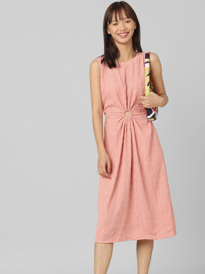 ONLY Women A-line Pink Midi/Calf Length Dress