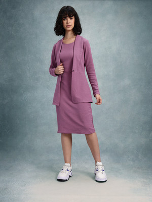 Roadster Women Bodycon Pink Knee Length Dress