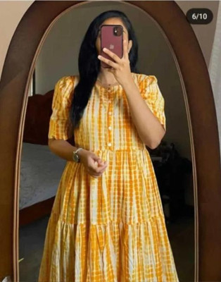 phoolkesa Women A-line Multicolor Midi/Calf Length Dress