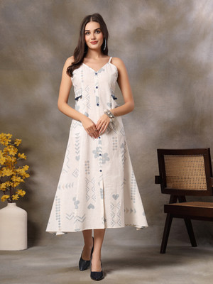 Stylum Women A-line White Maxi/Full Length Dress
