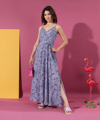 Tokyo Talkies Women Maxi Purple Full Length Dress