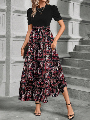 TRENDZEN Women Maxi Multicolor Full Length Dress