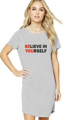 HouseOfCommon Women T Shirt Grey Midi/Calf Length Dress