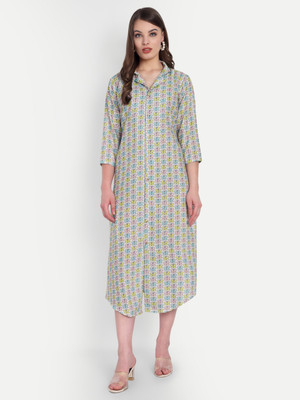 tilism Women Shirt Grey Midi/Calf Length Dress