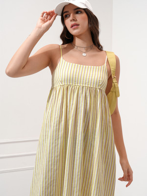 Tokyo Talkies Women Fit and Flare Multicolor Midi/Calf Length Dress