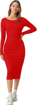 Aahwan Women Bodycon Red Dress