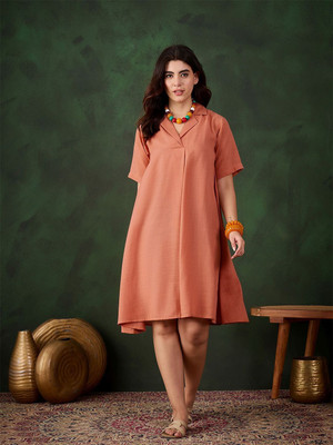 Sangria Women A-line Maroon Midi/Calf Length Dress