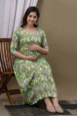 HouseOfCommon Women Fit and Flare Multicolor Midi/Calf Length Dress
