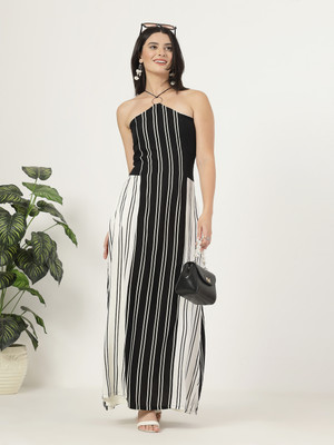 Style Quotient Women A-line Black Maxi/Full Length Dress