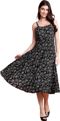 Abhi Creation Women Gown Black Maxi/Full Length Dress