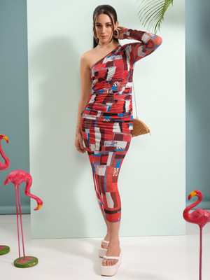 Tokyo Talkies Women Bodycon Multicolor Midi/Calf Length Dress