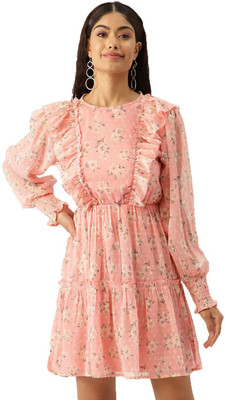 CHEMISTRY Women A-line Pink Above Knee/Mid Thigh Length Dress