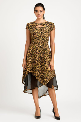 Fashmita Apparels Women A-line Brown Knee Length Dress