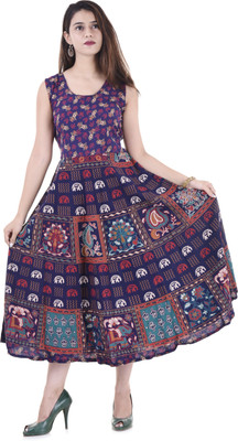 Art World Women Maxi Purple Ankle Length Dress