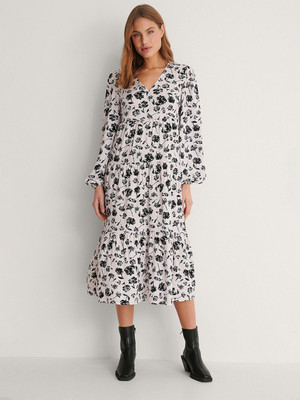 Roadster Women A-line Grey Midi/Calf Length Dress