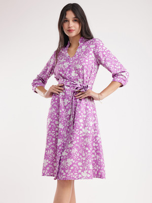 Fable Street Women A-line Purple Above Knee/Mid Thigh Length Dress