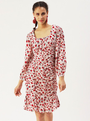 Dressberry Women A-line Pink Above Knee/Mid Thigh Length Dress