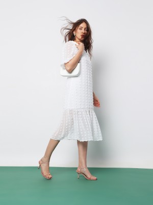 VERO MODA Women Layered White Dress