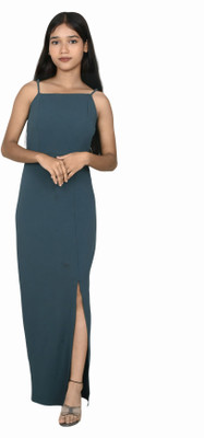 Turtlebay Clothing Women Bodycon Green Maxi/Full Length Dress
