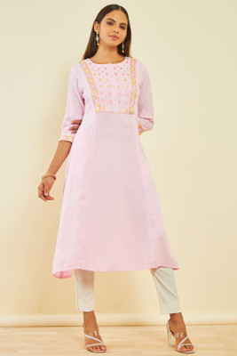 soch Women A-line Pink Midi/Calf Length Dress