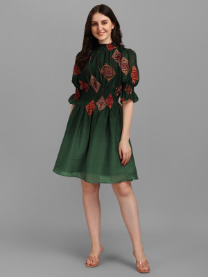 RK Creation Flared/A-line Gown(Green)