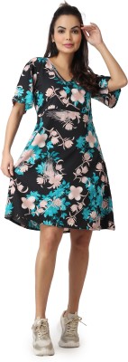 POPWINGS Women A-line Multicolor Dress