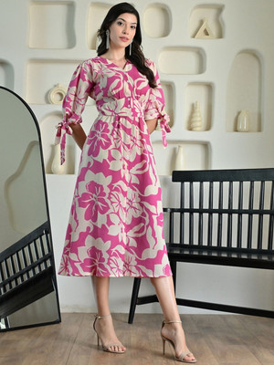 Shangaar Women Shirt Green Midi/Calf Length Dress
